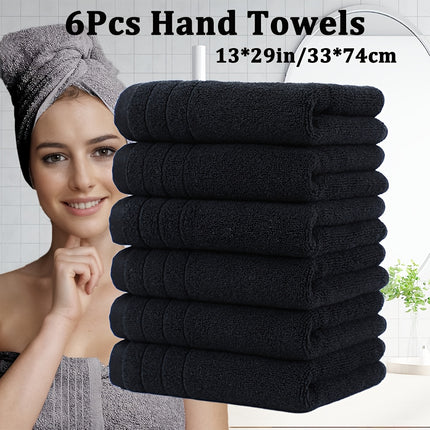 6pcs Soft Cotton Hand Towels, 450GSM, Thick & Absorbent for Winter Comfort, Quick-Drying,