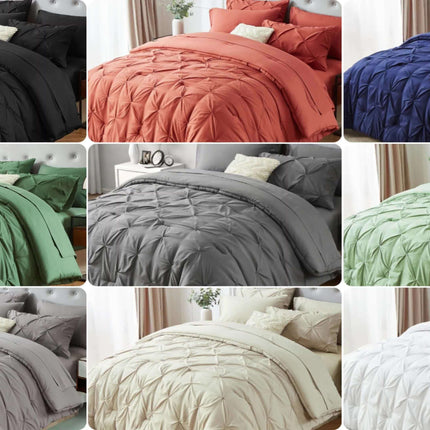 5/7pcs Luxury Bedding Set - Ultra-Soft Fluffy Fiber Fill, All-Season Queen Size Bed Comforter, Flat Sheet