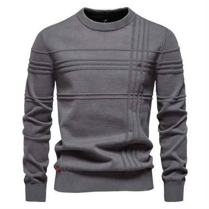 European Size Men's Round Neck Pullover