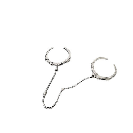 Womens Fashion Textured Chain Open Ring