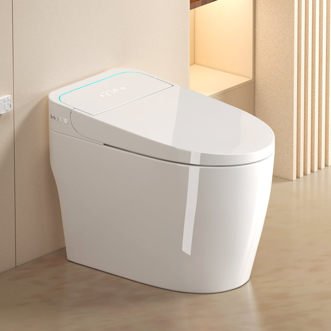 Unique Smart Toile,  One Piece Toilet with Bidet Built In,Intelligent Toilet Auto Open/Close Seat. Bidet toilet with Dryer and Warm Water.WHITE