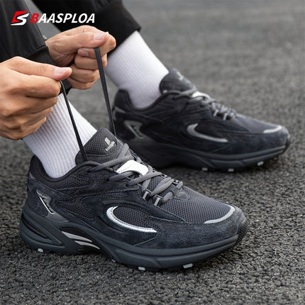 Men'S Stylish Retro Thick Shoes, Comfortable Non-Slip Lace-Up Soft Sole Activities for Men