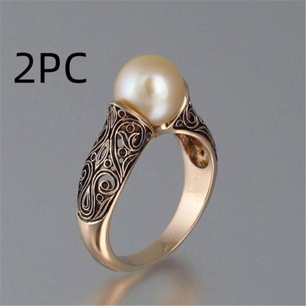 Inlaid Imported Artificial ABS Pearl Ring