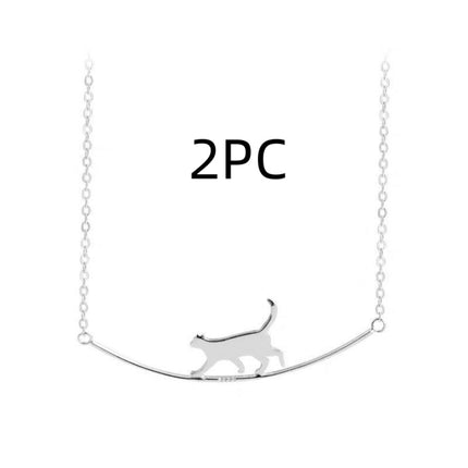Fashion Jewelry Cute Climbing Cat Pendant Necklace Niche
