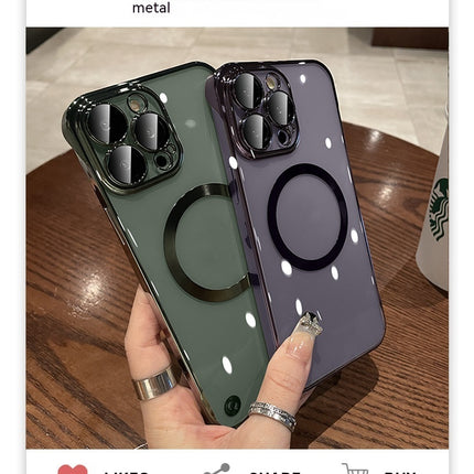 Plastic Dustproof Net Electroplating Frameless Phone Case I Magnetic Hard Shell