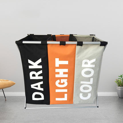 Three-compartment Oxford Cloth Three-color Dirty Laundry Basket