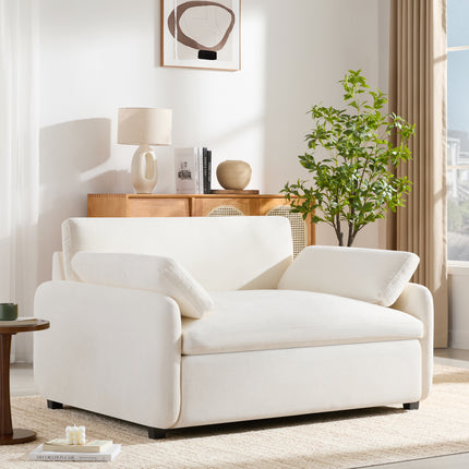 50*43' Oversized Chenille Single Sofa Chair, Wide and Deep Seat Accent Chair, Modern Upholstered Comfy Armchair, Couch Lounge with Pillows for Living Room&Apartment