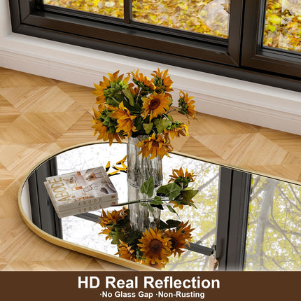 Floor Mirror- Aluminum Alloy Frame Full Body Mirror for Bathroom Living Room Bedroom and Entryway