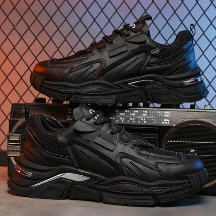 Men's Mesh Breathable Chunky Shoes, Comfy Non Slip Lace Up Casual Sneakers For Men's