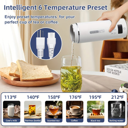 1pc Travel Electric Kettle Portable Small Small Kettle Water Boiler, Water Heater with 6 Temperature Controls,