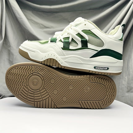 Men's Trendy Chunky Skate Shoes With Good Grip, Breathable Lace-up Sneakers, Men's Footwear