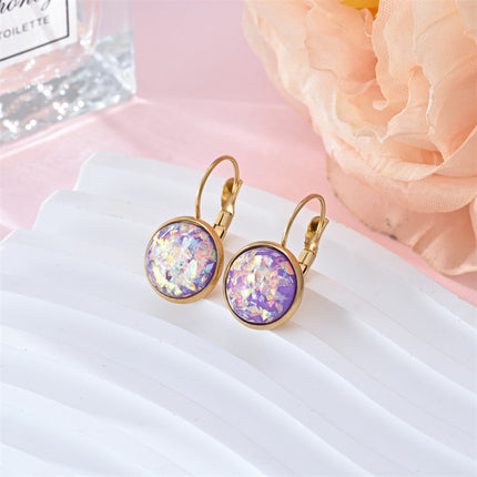 New Sequin Rhinestone Earrings Fashion Stainless Steel Jewelry For Women