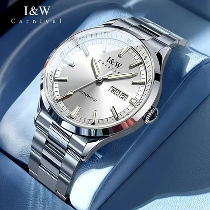Automatic Watch, Men'S Stainless Steel Synthetic Sapphire Miyota Movement Mechanical Timepiece