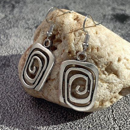 Geometric Alloy Pendant Earrings