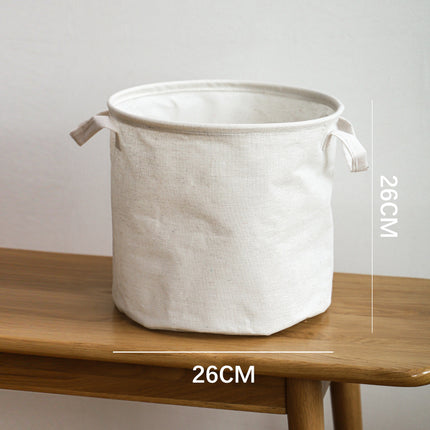 Cotton And Linen Foldable Storage Bucket Laundry Basket Dirty Clothes Storage Basket