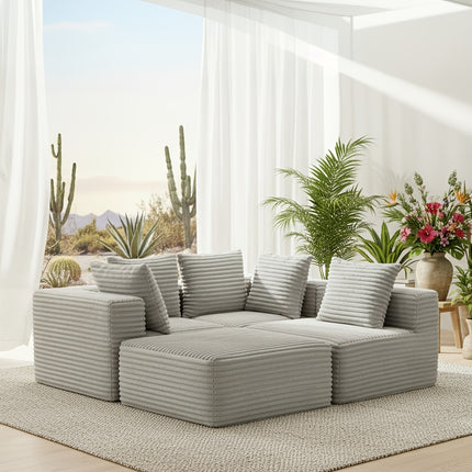 Sofa with A Freely Configurable Design And A Stylish, Versatile Colorway. Stable Floor-standing Structure