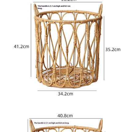 Rattan Storage Basket Woven Dirty Laundry
