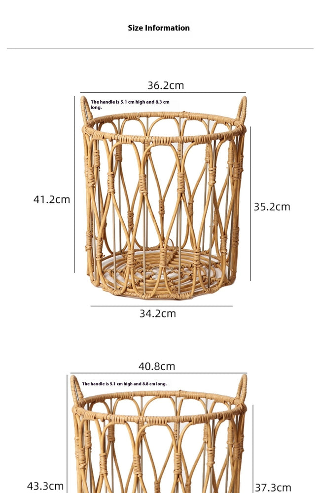 Rattan Storage Basket Woven Dirty Laundry