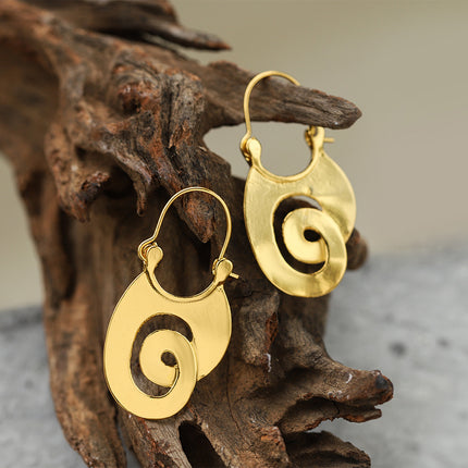Spiral Design Ear Ring Retro Geometry