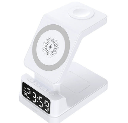 Magnetic Three-in-one 15W Wireless Charger With Clock