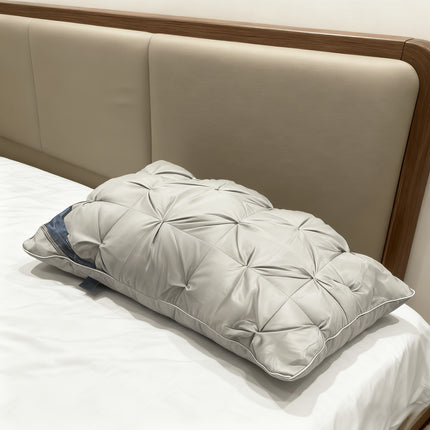 Luxury Hotel Pillow | Ultra Soft Breathable Headrest, Elegantly Twisted Floral Design