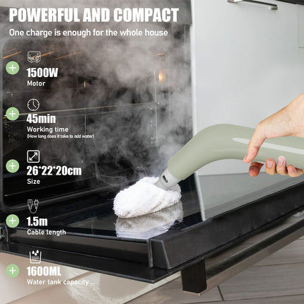 Steam Cleaner, 1500W Powerful Steam Cleaner with 6 Brushes