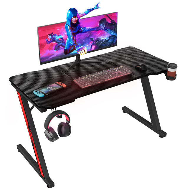 Desk Gaming Computer Gamer Desk Table with Cup Holder And Headphone Holder