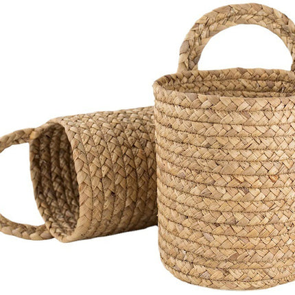 Garden Plant Basket Cattail Woven Hanging Basket