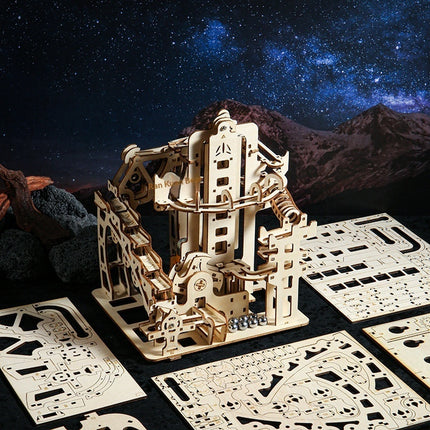 3D Puzzle Track Marble Model Wooden Assembly 3D DIY Toy Ornament