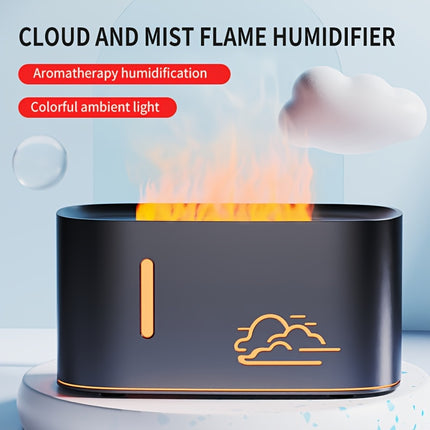 1pc 3D Flame Effect Night Light & Air Humidifier with Essential Oil Diffuser, Sleep-Enhancing Glow