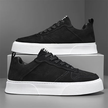 1pair Vintage Style Unisex Skateboard Sneakers - Casual Sports Low-Top Lace-Up Shoes with Faux Upper