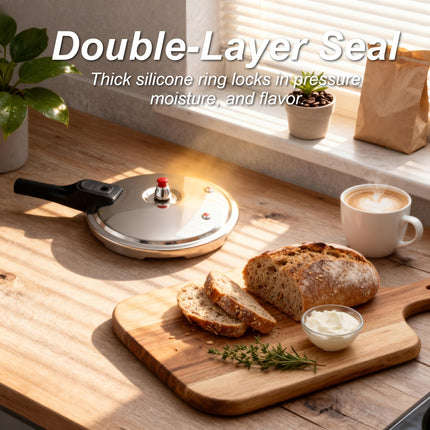 28cm/ 30cm/ 32cm Stainless Steel Pressure Cooker - Heat-Resistant Handle & Safety Valve