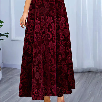 Floral Pattern High Waist Skirt, Elegant A-line Skirt, Women's Clothing