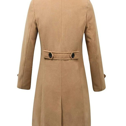 Fall Winter Men Woolen Coat Double Breasted Long