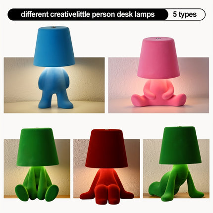 Colorful Cartoon Plush Doll Desk Lamp | Adjustable Three Light Colors, Touch Switch