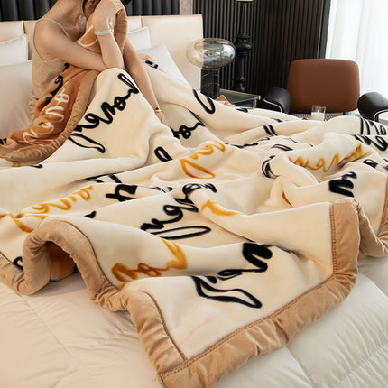 Extra Large Thickened Raschel Blanket | Double Layer Four Season Soft Throw Blanket, Machine Washable