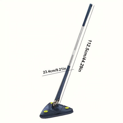 1pc 360 Degree Rotatable Triangle Mop - Extendable Handle, Multi-Surface Cleaning Tool