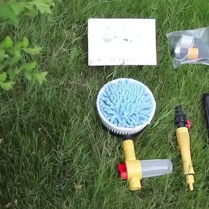 360° Spin Microfiber Car Wash Brush Cleaning Kit - Effortless Rotating Mop, Gentle Microfiber Brush