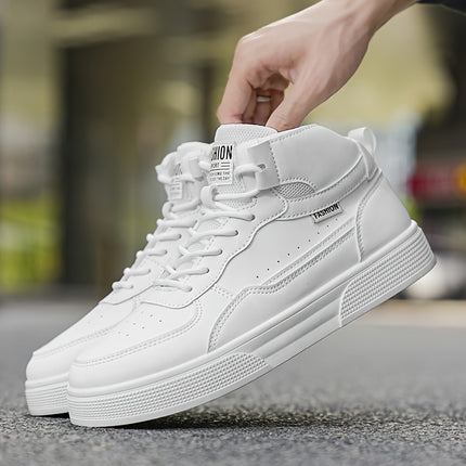 Men'S White Low-Top Sneakers - Casual Skate Shoes with Lace-Up Closure,