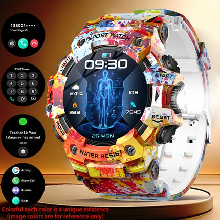 Durable Smartwatch for Men, Wireless Calling, Sports And Fitness, AI Voice, Over 100 Outdoor Sports Modes,