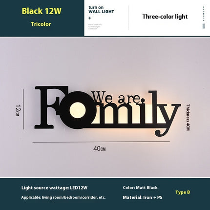 Led English Letter Wall Lamp Background Wall Creative