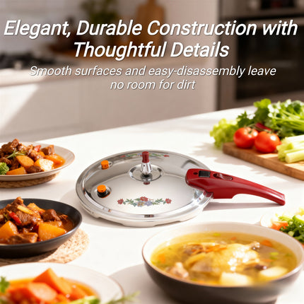 Pressure Cooker with Steamer Basket, Large Capacity for Home & Commercial Use,1600g 6 Safety Features