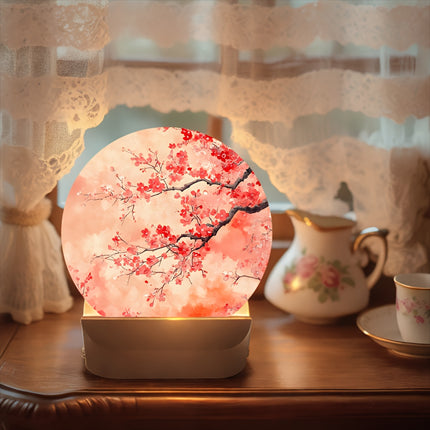 1pc Japanese Cherry Blossom Night Light with - Adjustable Brightness, Table Lamp for Bedside