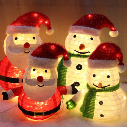 Folding Cloth Snowman Saint Telescopic Luminous LED String Lights Outdoor Decoration