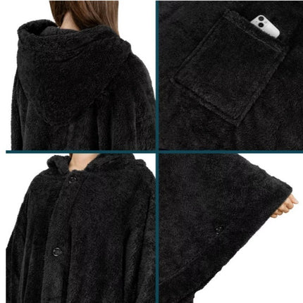 Hooded Cloak Thickened Solid Color Bathrobe