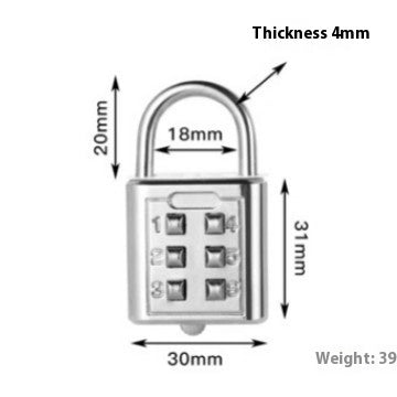 Button Combination Lock Alloy Padlock