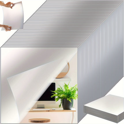 50 Pcs Home Gym Mirrors14'' X 14'' Frameless Acrylic Wall Mirror 2 Mm Thick Mirror