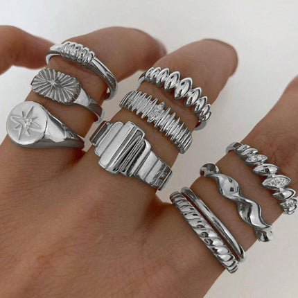 Womens Sophisticated Alloy Ring Set