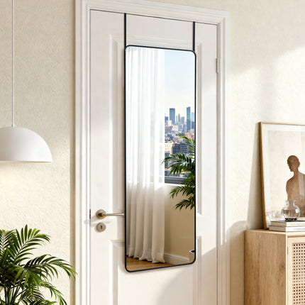 40cm x 120cm Full Length Mirror with Over-The-Door Hanging System - Modern Vertical Rectangular Wall/Door