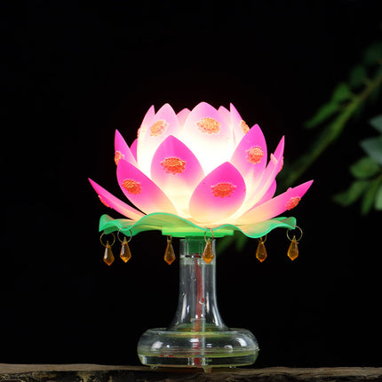 Plug-in Led Buddhist Hall Household Changming Water Seat Lotus Lamp